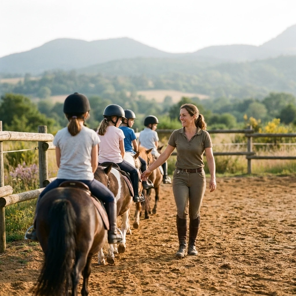 Cours de poney à Espaly-Saint-Marcel, Haute-Loire