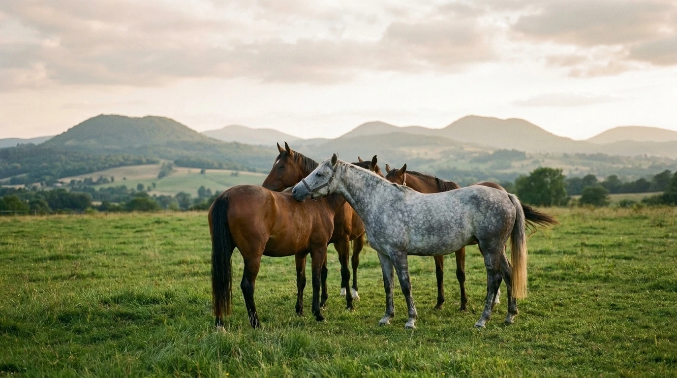 Les chevaux du Haras d'Ors en liberté, Haute-Loire